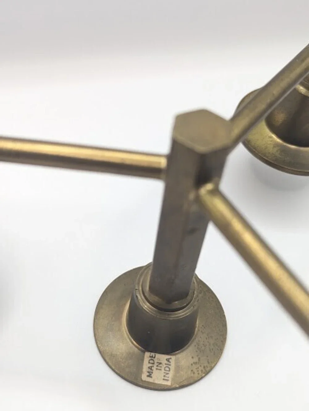 Vintage Brass Tripod Candelabra Mid Century Modern Candle Holder Made in India